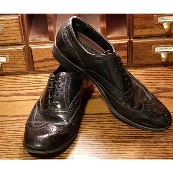 Florsheim Lexington Men's 20381 Black Leather Wingtip Oxfords 9.5 D - Picture 10 of 12